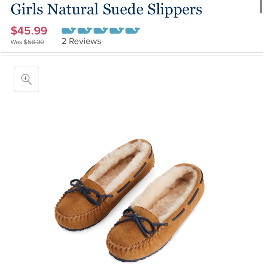 Girls Suede vineyard vines slippers size 4